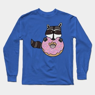 Donut Loving Raccoon Long Sleeve T-Shirt